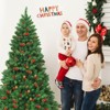 Tangkula 6.5 FT Pre-lit Hinged Christmas Tree with 450 LED Lights & Pine Cones Red Berries - 4 of 4