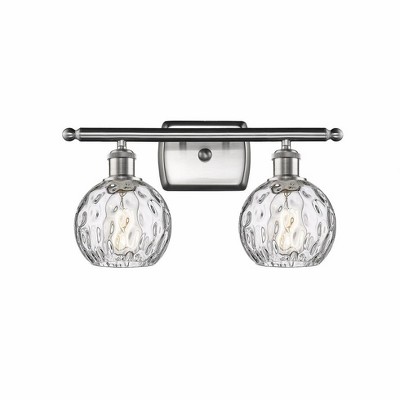 Athens Water Glass - 2 Light Bath Vanity In Industrial Style-11 Inches Tall and 16 Inches Wide