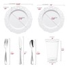 Smarty Had A Party White w/ Silver Dots Blossom Plastic Wedding Set - 60 Sets - 2 of 4