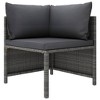 vidaXL 3-Seater Patio Garden Sofa with Cushions and Steel Frame, Comfy Outdoor Furniture Piece, Water-Resistant PE Rattan - 2 of 4