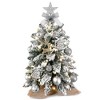 22in Mini Silver Christmas Tree with Lights, Flocked Snow Tabletop Xmas Decor with Ornaments, Perfect Holiday Decoration for Home or Office - 2 of 4