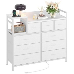 Whizmax Dresser for Bedroom with 9 Drawer, TV Stand with Charging Station, Fabric Chest of Drawers for Bedroom Dresser for Modern Design - 1 of 4