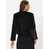 INSPIRE CHIC Women's Winter Open Front Short Faux Fur Jacket - image 3 of 4