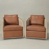 KINWELL 100% Top Grain Genuine Leather Swivel Armchair, Set of 2 - 2 of 4