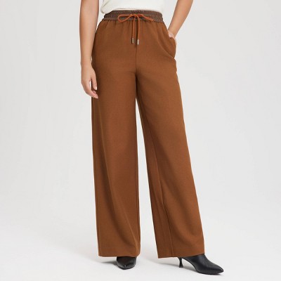 Women's Mid-Rise Wide Leg Elastic Waist Palazzo Pants - A New Day™