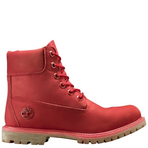 Timberland Women's Premium 6-inch Boots, Ruby Red Nubuck, Medium :