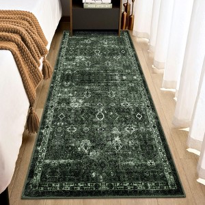 Garvee Vintage Runner Washable Area Rug for Bedroom Living Room Non-Slip Hallway Runners Accent Super Soft Thin Indoor Carpet for Dining Room Bedroom - 1 of 4