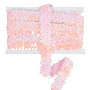 Elastic Sequin Trim, 1.2 Inch 3 Row Flat Glitter Paillette Sequin Strip, Metallic Stretch Sequin Ribbon Sewing DIY Project, 5 Yards - 1 of 4