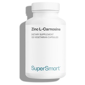 SuperSmart Zinc L-Carnosine 75mg per Day (Well-Tolerated) - Zinc Carnosine Supplement | Non-GMO & Gluten Free - 120 Vegetarian Capsules - 1 of 4