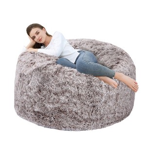 Bean Bag Chair Cover Only, Soft Plush Bean Bag Cover No Filler for Adults Kids, Washable Bean Bag Couch Cover - 1 of 4