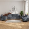 Mjkone 78" Linen Sectional Couches Set , 3-Seater Sofa with Storage Ottoman and Loveset Sofa and Armchair - 4 of 4