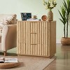 ORRD 3-Drawer Modern Oak Drasser: 27.6'' Wide, Curved Wave Design – Nightstand/Organizer for Bedroom/Living Room/Hallway (27.6''W x 15.8''D x 27.4''H) - 3 of 4