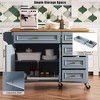 Lycvki 52'' Kitchen Island on Wheels with Drop Leaf and Adjustable Shelf - 4 of 4
