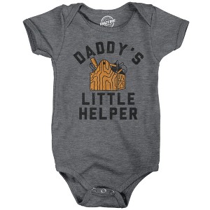 Daddys Little Helper Baby Bodysuit Funny Sarcastic Graphic Novelty Jumper For Infants - Crazy Dog Baby Bodysuit - 1 of 4