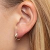 14k Yellow Gold 11mm Checkerboard Patterned Huggie Hoop Earrings - 2 of 4