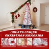 6 FT Fully Decorated Pre-lit Christmas Tree, Pop Up Artificial Xmas Tree with 100 Warm Lights and Red Ornaments for Holiday Decor - 4 of 4