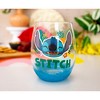 Silver Buffalo Disney Lilo & Stitch Hawaiian Flowers Teardrop Stemless Wine Glass | 20 Ounces - 2 of 4