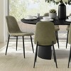 Extendable Dining Table Set for 6, Black Oval Pedestal Table with Upholstered Metal Leg Chairs for Kitchen or Dining Room-Tanpinhause - 2 of 4