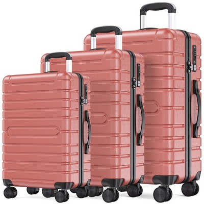 SKONYON 3-Piece Hardshell Luggage Set (20", 24", 28") –  PC+ABS, TSA-Approved Lock, Spinner Wheels & YKK Zippers