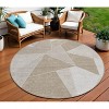 Taupe Brown And Beige Geometric Washable Indoor Outdoor Area Rug - 2 of 4