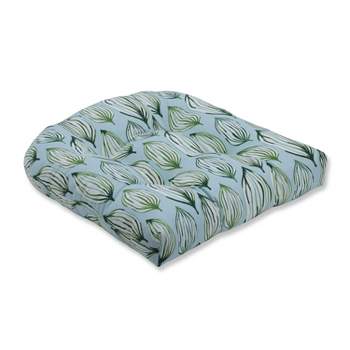 Tropical Leaf Verte Wicker Seat Cushion - Pillow Perfect