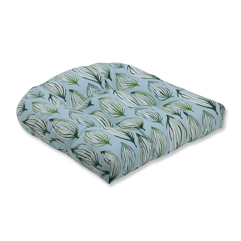 Tropical Leaf Verte Wicker Seat Cushion - Pillow Perfect, 1 of 5