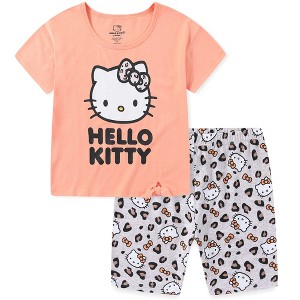 Hello Kitty Sanrio Girls 2 Piece Short Sleeve T-Shirt and Bike Shorts Set for Big Kids - 1 of 4