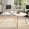 vidaXL Coffee Table Set 2 Piece End Table Side Sofa Table Solid Wood Pine - 3 of 4