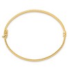 Black Bow Jewelry 3mm 10k Yellow Gold Polished Textured Hinged Bangle Bracelet - 2 of 4