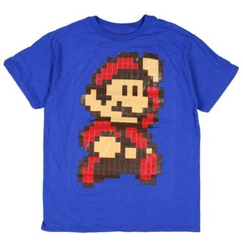 Super Mario Bros. 3 Boy's Mario Character Pixel Grid Graphic T-Shirt Kids