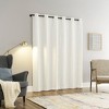 40"x63" Sun Zero Aldwin Slub Texture Magnetic Closure 100% Blackout Grommet Curtain Panel Pearl - 2 of 4