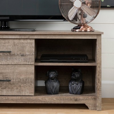 Weathered Oak 59" TV Stand with Cabinet and Drawers
