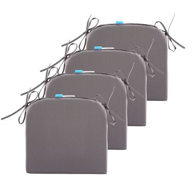 ARTPLAN Outdoor Chair Cushions for Patio Furniture, Waterproof Outdoor Cushions, Round Corner Patio Chair Cushions Set of 4 with Ties,17"x16"x2"