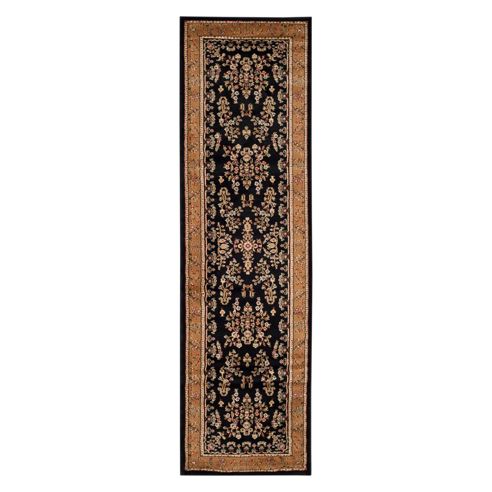  Floral Loomed Runner Black/Tan