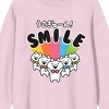 Usagyuun Smile Crew Neck Long Sleeve Cradle Pink Adult Sweatshirt - 2 of 2