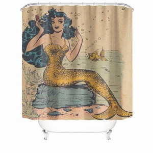 Mermaid And Fish Shower Curtains for Bathroom Waterproof Fabric Bath Curtain Durable Soft Stylish Bathroom Decor 72x72 Inch - 1 of 1