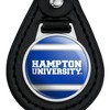 Hampton University HU Stripes Black Leather Keychain - 3 of 4