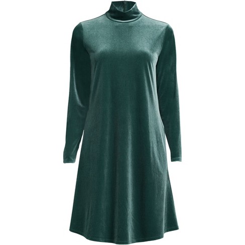 Lands End Women s Long Sleeve Velvet Turtleneck Dress Small