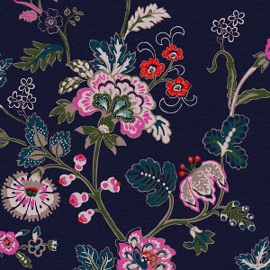 Joules Vine Cottage Floral Royal Navy Wallpaper - 1 of 4