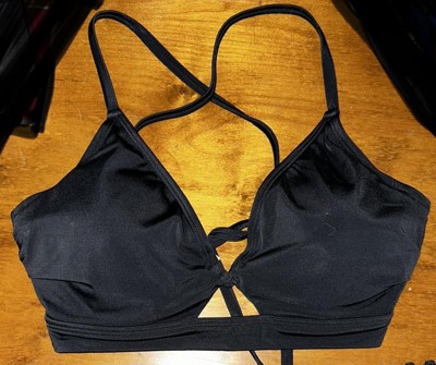 Women's Ribbed Demi Underwire Bikini Top - Shade & Shore™ Black Striped 38dd  : Target