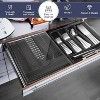 LunaLulinlk Organizer with Lid, Portable Cutlery Holder Flatware Tray with Lid Plastic Silverware Storage Box for Spoons Forks Knives Holder Case - 3 of 4