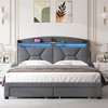 TiramisuBest Storage Headboard - Gray Fabric Design - 2 of 4