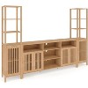 Farmhouse Entertainment Center for 70" TVs, 3-Piece Modular TV Console, Large TV Stand with Bookshelves, Engineered Wood for Living Room Bedroom - 2 of 4