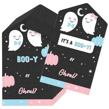 Big Dot of Happiness Boy Boo-y or Ghoul - Party Game Pickle Cards - Halloween Gender Reveal Pull Tabs - Set of 12