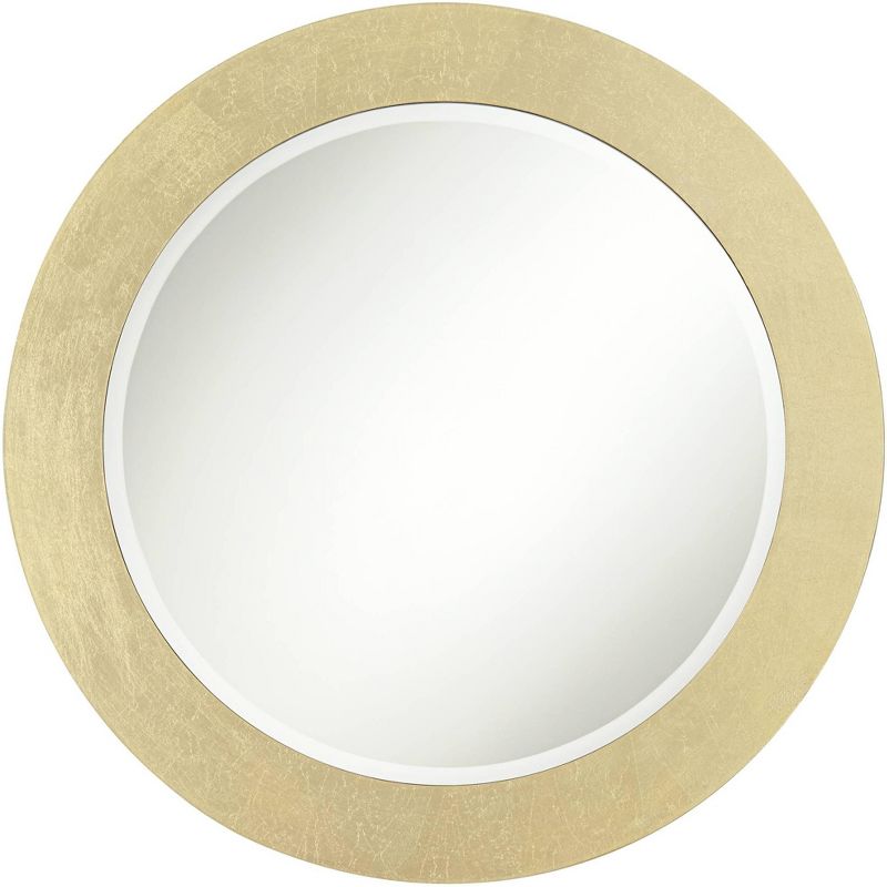 Noble Park Valera Round Vanity Decorative Wall Mirror Modern Beveled Glass Glossy Gold Foil Frame 31 1/2" Wide for Bathroom Bedroom Home House Office, 1 of 8