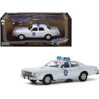 1975 Plymouth Fury Silver "Arkansas Sheriff" "Smokey and the Bandit" (1977) Movie 1/43 Diecast Model Car by Greenlight