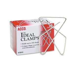 ACCO Ideal Clamps Metal Wire Large 2 5/8" Silver 12/Box 72610 - 1 of 4