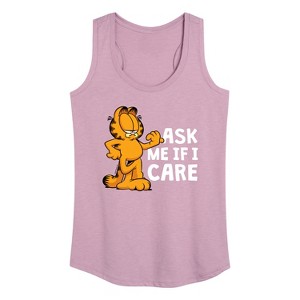 Women's - Garfield - Ask Me If I Care Graphic Racerback Tank - 1 of 4
