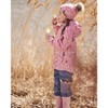 Deux par Deux Girl Printed Jacket Two-Piece Mid-Season Outerwear Set Small White Flowers on Pale Pink and Gray - 2 of 4