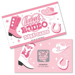 Big Dot of Happiness Last Rodeo - Pink Cowgirl Bachelorette Party Game Scratch Off Dare Cards - 22 Count - 1 of 4